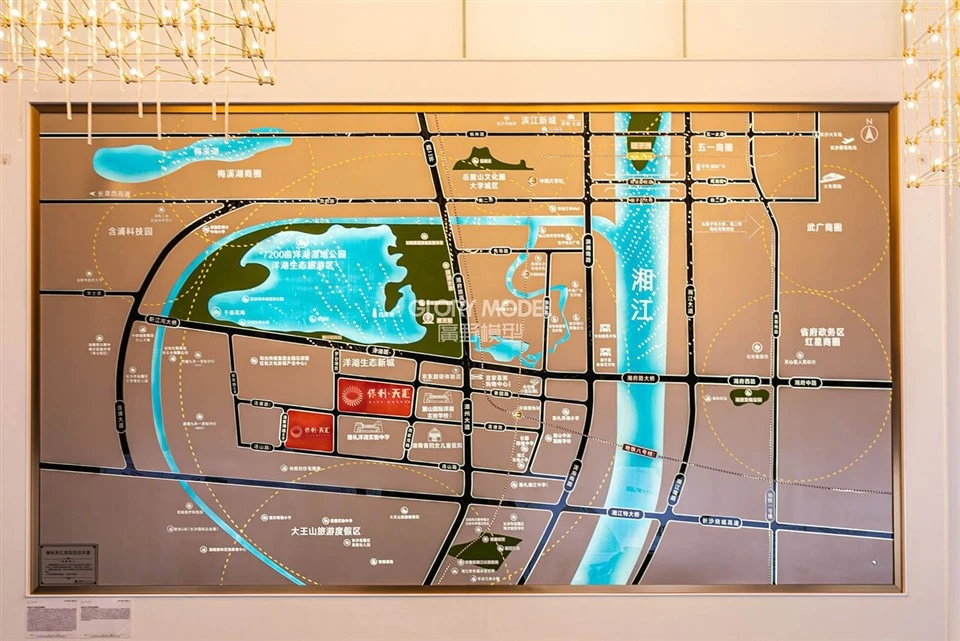 Wall-mounted Location Map in the Real Estate Showroom